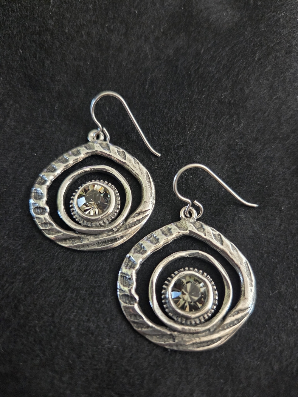 Patricia Locke Retired Swarovski Crystal Silver Earrings